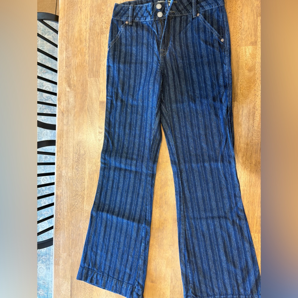 Women's Blue Striped Jeans